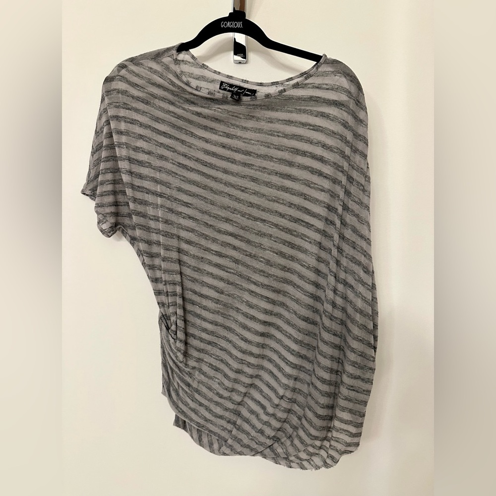 Elizabeth and James gray striped top